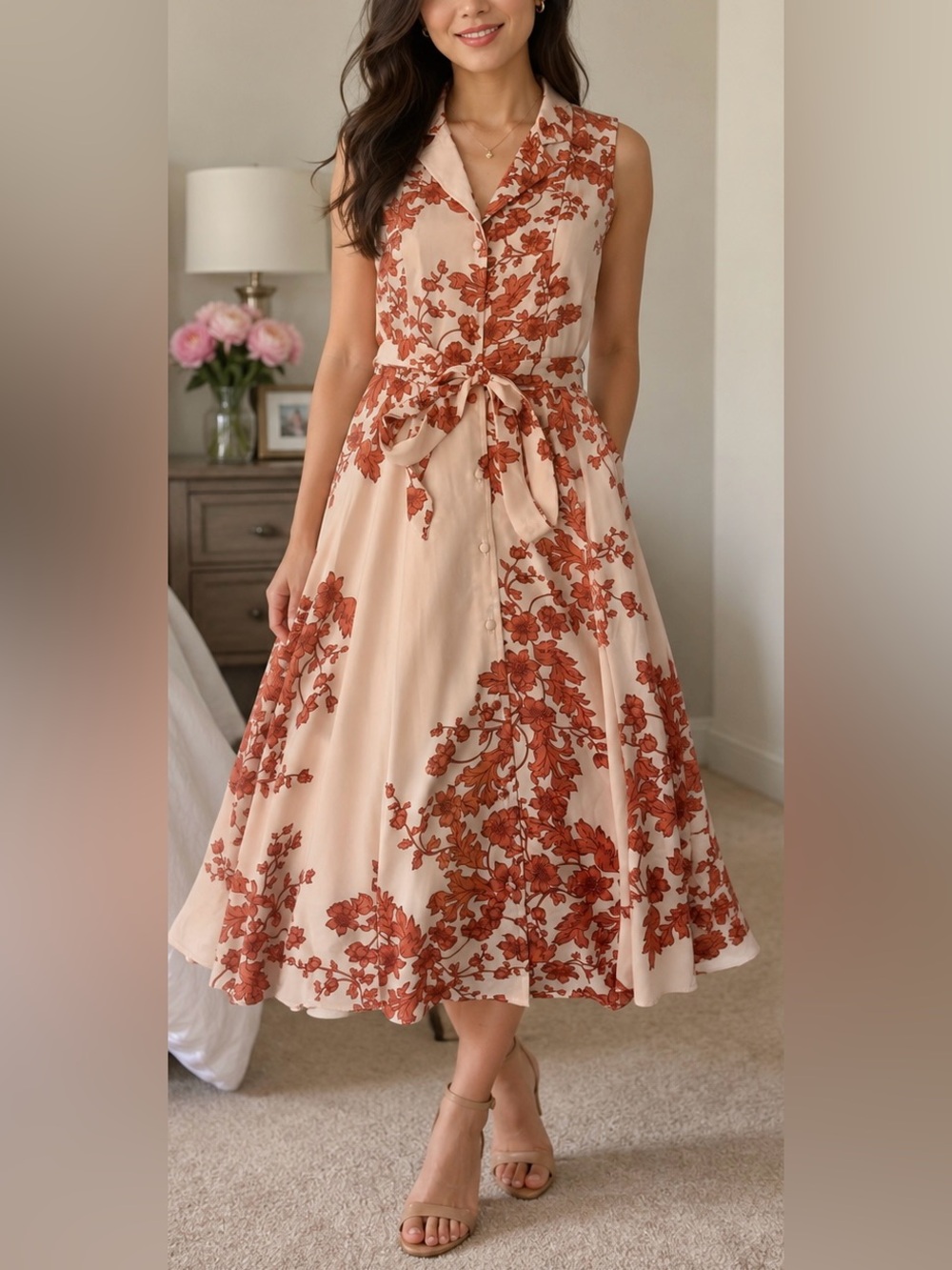 Nanette Lepore Blush Dress with Floral Print New With Tags